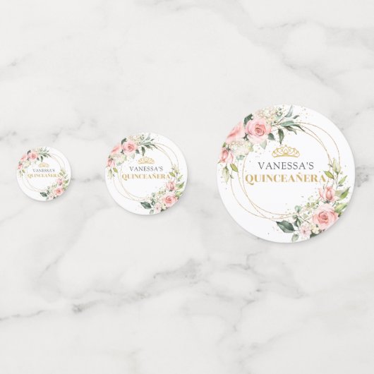 Chique waterverf blozen groen 15e verjaardag confetti (Voorkanten)