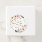 Chique waterverf blush bloemengouden salie Quincea Bedankjes Labels (In situ)