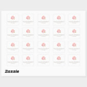 Chique Waterverf Blush Roze Roos Vierkante Sticker (Vel)