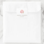 Chique Waterverf Blush Roze Roos Vierkante Sticker (Tas)