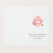 Chique Waterverf Blush Roze Roos Visitekaartje (Buitenkant ongevouwen)