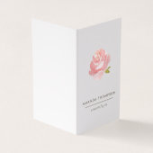 Chique Waterverf Blush Roze Roos Visitekaartje (Buitenkant)
