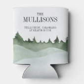 Chique Waterverf Bos Landschap Berg Bruiloft Blikjeskoeler (Achterkant)