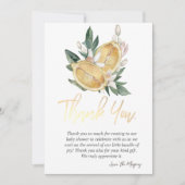 Chique Waterverf Botanische citroenen Bedankkaart (Voorkant)