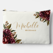 Chique Waterverf Bourgogne Bloemen Boeket Bruidsme Etui (Voorkant)