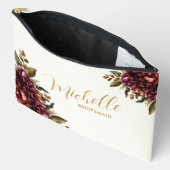 Chique Waterverf Bourgogne Bloemen Boeket Bruidsme Etui (Open)