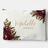 Chique Waterverf Bourgogne Bloemen Boeket Bruidsme Etui (Achterkant)