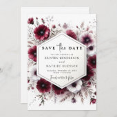 Chique Waterverf Bruidsjurk Trouwen Save The Date (Voorkant / Achterkant)