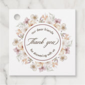 Chique Waterverf Bruiloftsdankjewel Bedankjes Labels (Voorkant)