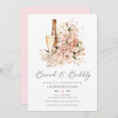 Chique Waterverf Brunch en Bubble Vrijgezellenfees Kaart (Voorkant / Achterkant)