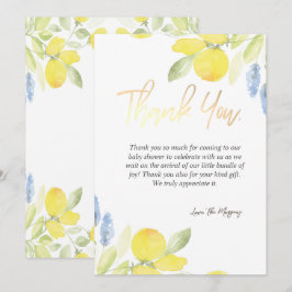 Chique Waterverf citroenen Bedankkaart