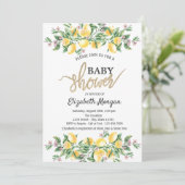 Chique Waterverf Citroenen Botanische Baby Shower Kaart (Staand voorkant)