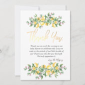 Chique Waterverf Citroenen Botanische Bloemen Bedankkaart (Voorkant)