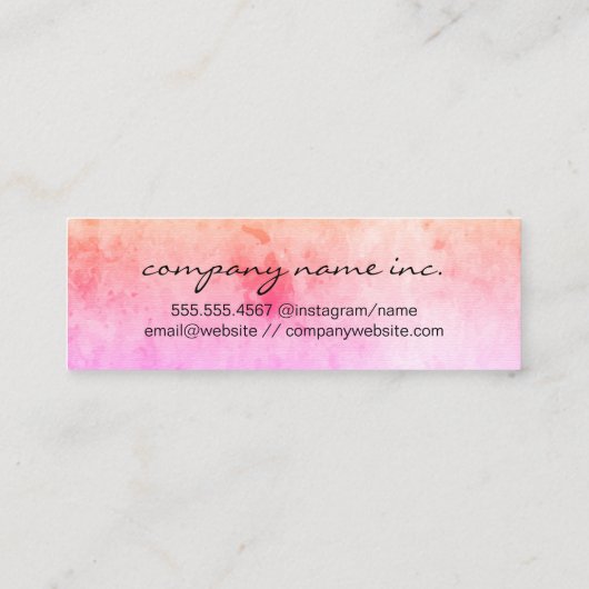 Chique Waterverf Cursief Handgeschreven Mini Visitekaartje (Achterkant)