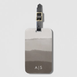 Chique waterverf Davy Gray Ombre met monogram Bagagelabel