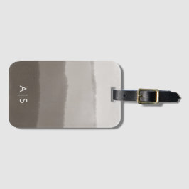 Chique waterverf Davy grijs ombre met monogram Bagagelabel