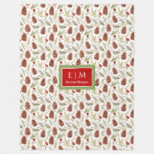 Chique waterverf dennenappels pastel groen kerstfe fleece deken (Voorkant)