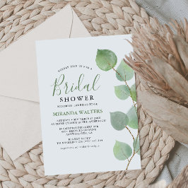 Chique Waterverf Eucalyptus Groene Bruiloft Feest Kaart