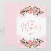 Chique Waterverf Flora Moederdag Feestdagenkaart (Voorkant / Achterkant)