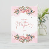 Chique Waterverf Flora Moederdag Feestdagenkaart (Staand voorkant)