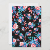 Chique Waterverf Floral 30th Birthday Zwart Kaart (Achterkant)