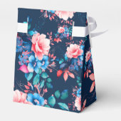 Chique Waterverf Floral 60th Birthday Navy Bedankdoosjes (Achterkant)