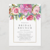 Chique Waterverf Floral Bridal Brunch Briefkaart (Voorkant)