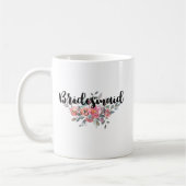 Chique Waterverf Floral bruiloft bruidsmeisje Koffiemok (Links)