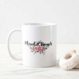 Chique Waterverf Floral Bruiloft Maid of Honor Koffiemok