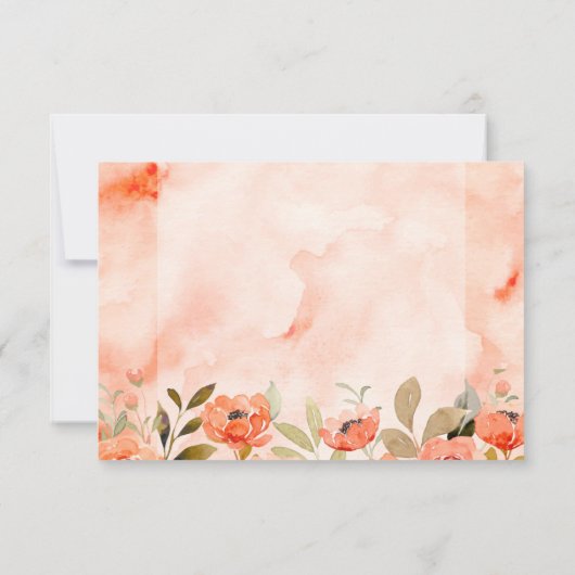 Chique Waterverf Floral QR Code RSVP Kaartje (Achterkant)