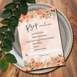 Chique Waterverf Floral RSVP Kaartje
