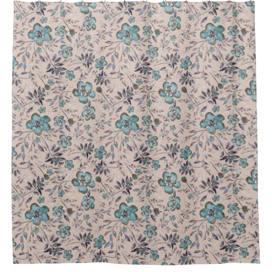 Chique Waterverf Flowers Douchegordijn (Voorkant)