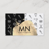 Chique Waterverf Geborsteld Stylist Tools Pattern Visitekaartje (Voorkant)