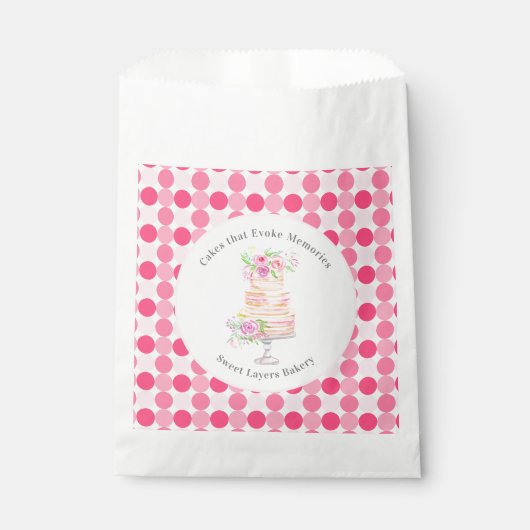 Chique Waterverf gelaagde taart met Rozen bakkerij Bedankzakje (Voorkant)