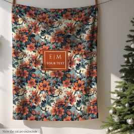 Chique waterverf gooien in koperen en pastelgroen fleece deken