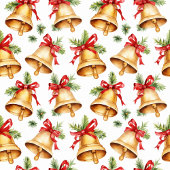 Chique waterverf gouden kerstklokken gepersonalise fleece deken