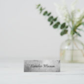 Chique Waterverf Grijs met Monogram Mini Visitekaartje (Staand voorkant)