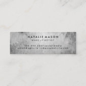Chique Waterverf Grijs met Monogram Mini Visitekaartje (Achterkant)