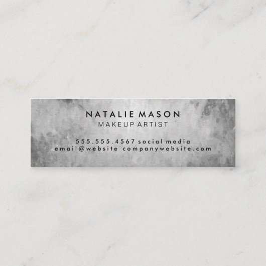 Chique Waterverf Grijs met Monogram Mini Visitekaartje (Achterkant)