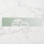 Chique waterverf groen boho boog blozen waterfles etiket (Enkel label)