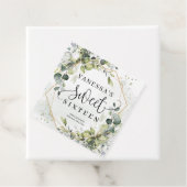 Chique waterverf groen en goud lijst zoet 16e bedankjes labels (In situ)