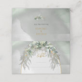 Chique waterverf groen en gouden lijst plaats kaar plaatskaartje (Buitenkant ongevouwen)