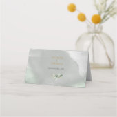 Chique waterverf groen en gouden lijst plaats kaar plaatskaartje (Achterkant)