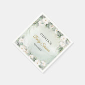 Chique waterverf groen en wit bloem Baby shower Servet (Hoek)
