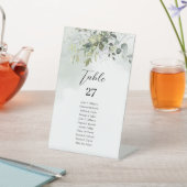 Chique waterverf groen eucalyptus gouden bruiloft reclamebord met voetstuk (Insitu)