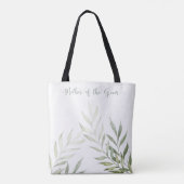 Chique Waterverf Groene Moeder van de Bruidegom Tote Bag (Achterkant)