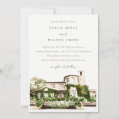 Chique Waterverf Groene Wijngaard Bruiloft Kaart (Voorkant)