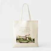 Chique Waterverf Groene Wijngaard Bruiloft Tote Bag (Voorkant)