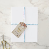Chique waterverf herfstbloemen cadeaulabel (Met Touw)
