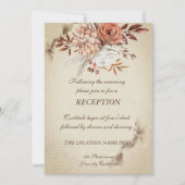 Chique waterverf herfstbloemen receptie  kaart (Voorkant)